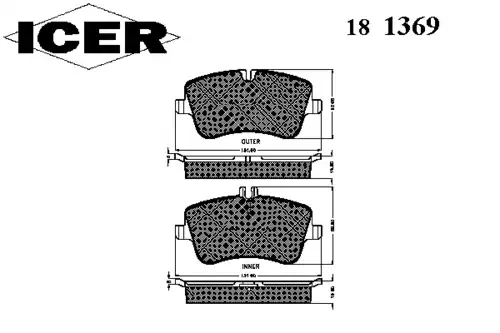 Тормозные колодки дисковые ICER 181369