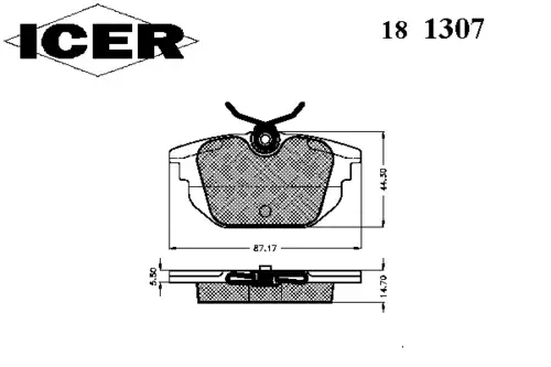 Тормозные колодки дисковые ICER 181307