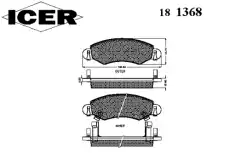 Тормозные колодки дисковые ICER 181368