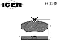 Тормозные колодки дисковые ICER 141145