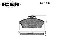 Тормозные колодки дисковые ICER 141232