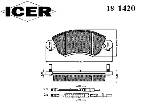 Тормозные колодки дисковые ICER 181420