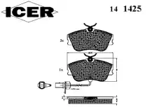 Тормозные колодки дисковые ICER 141425