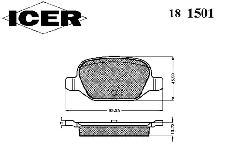 Тормозные колодки дисковые ICER 181501