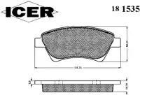 Тормозные колодки дисковые ICER 181535