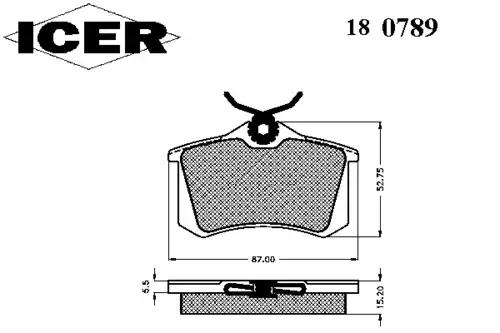 Тормозные колодки дисковые ICER 180789