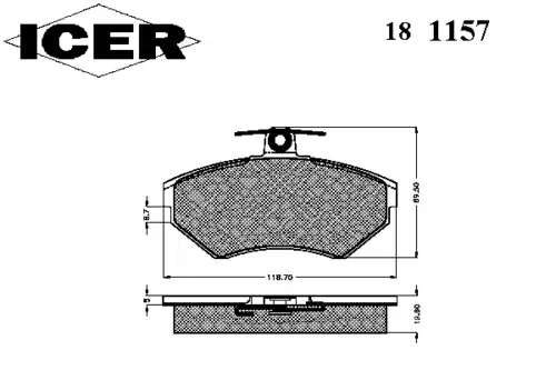 Тормозные колодки дисковые ICER 181157
