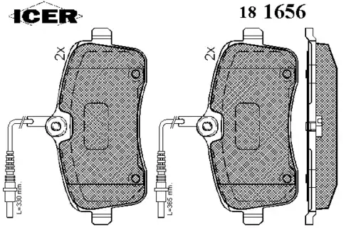 Тормозные колодки дисковые ICER 181656