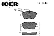 Тормозные колодки дисковые ICER 181444