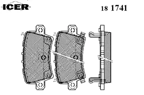 Тормозные колодки дисковые ICER 181741