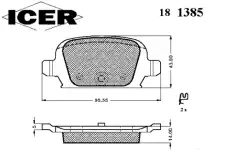 Тормозные колодки дисковые ICER 181385