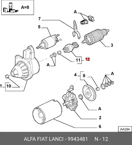 бендикс VW 9943481 LANCIA
