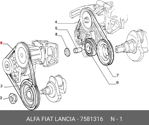 Ремень клиновой LANCIA 7581316