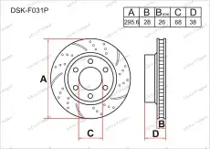 Тормозные диски 2шт DSK-F031P GERAT PLATINUM