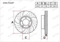 Тормозные диски 2шт DSK-F034P GERAT PLATINUM