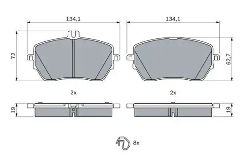 Тормозные колодки дисковые BOSCH 0 986 424 887