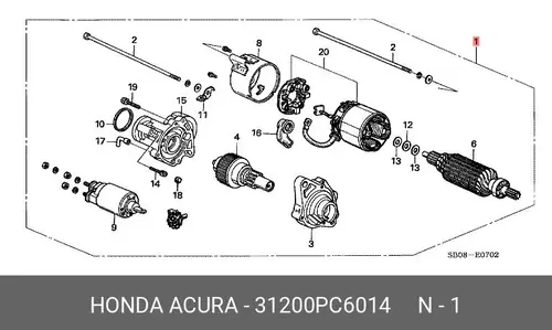 Стартер HONDA 31200-PC6-014