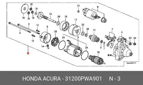 Стартер HONDA 31200-PWA-901