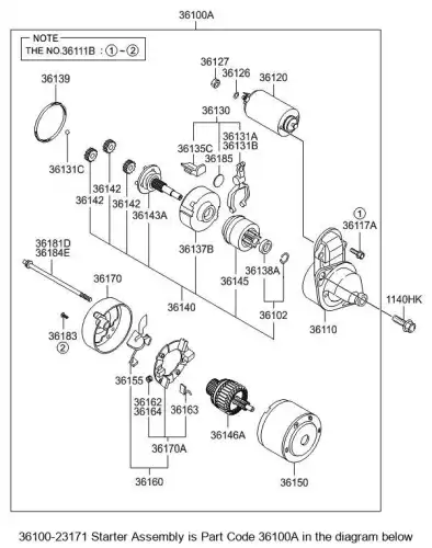 Стартер HYUNDAI / KIA 36100 23171
