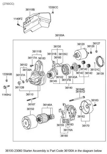 Стартер HYUNDAI / KIA 3610023060