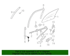 GUIDE,FRT S/D WDO CHAN(FLAT SLIDER W/LONG RIVET)(10.765) 16624405 PONTIAC