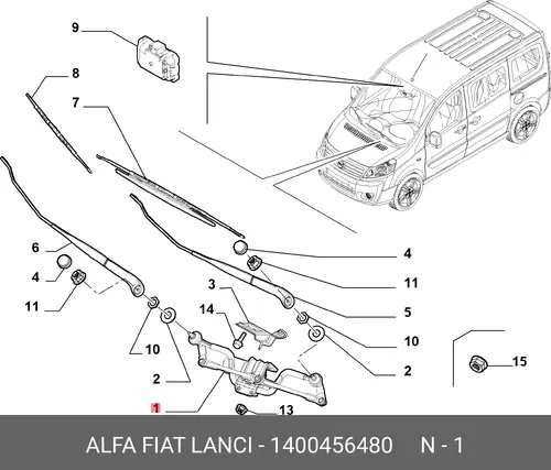 Двигатель стеклоочистителя 1400456480 ALFA ROMEO