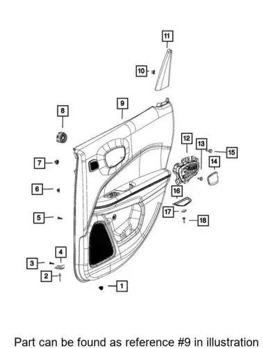 REAR DOOR TRIM 5US10DX9AF CHRYSLER