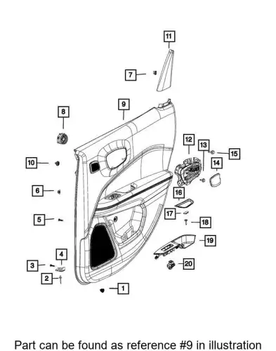 REAR DOOR TRIM 6WC231X9AG CHRYSLER