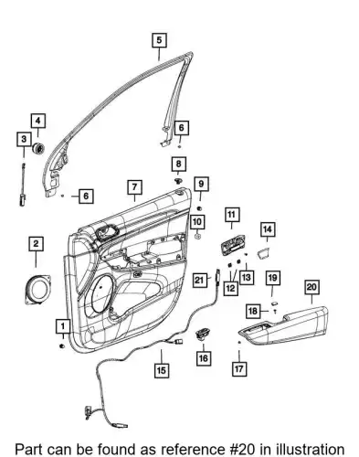 REAR DOOR TRIM 7HJ97DX9AA CHRYSLER