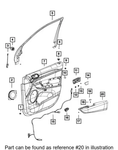 REAR DOOR TRIM 7HJ97JRRAA CHRYSLER