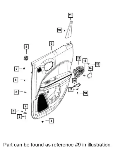 REAR DOOR TRIM 5US15LA8AF CHRYSLER