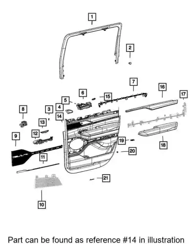 REAR DOOR TRIM 7LB05TX7AA CHRYSLER