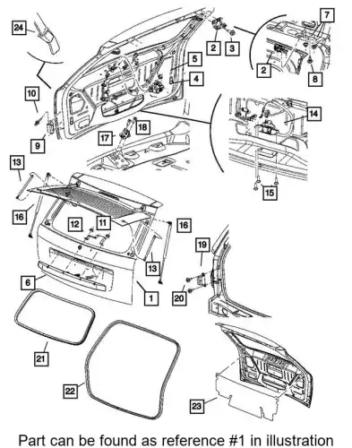 КРЫШКА БАГАЖНИКА/BLECH HECKKLAPP 55394517AF CHRYSLER