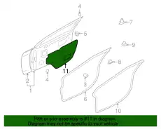 DOOR FR DOOR WATERPR 7265A033 CHRYSLER