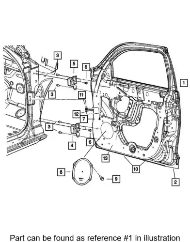DOOR FRONT 5067245AE CHRYSLER