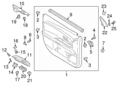 DOOR FRONT 7221B923YD CHRYSLER