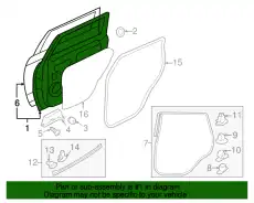 DOOR-REAR 5730B841 CHRYSLER