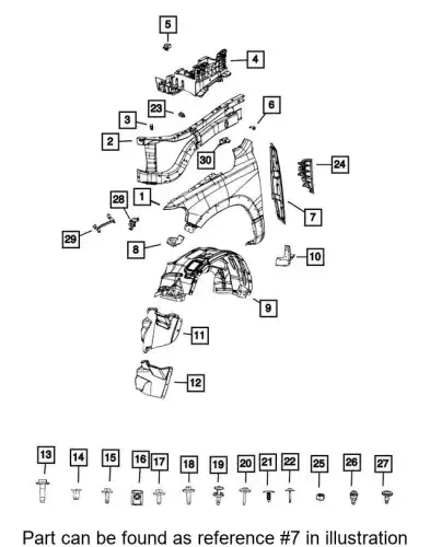 FENDER BLOCKER 68442834AD CHRYSLER