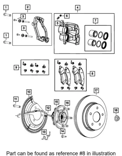 Тормозные колодки дисковые CHRYSLER 68520814AC