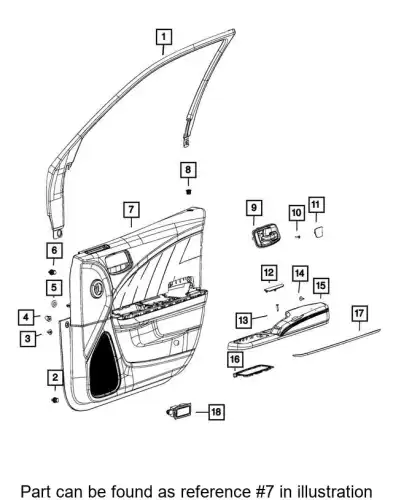 FRONT DOOR TRIM 5PF021XWAJ CHRYSLER