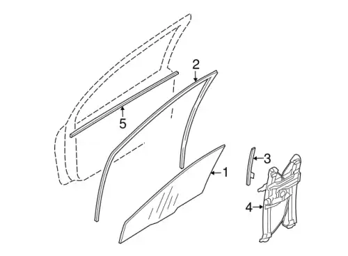 GLASS FR DOOR WINDOW 5706A131 CHRYSLER