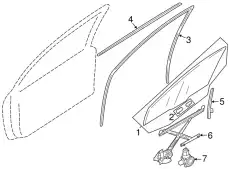 GLASS FRONT DOOR 5706A888 CHRYSLER
