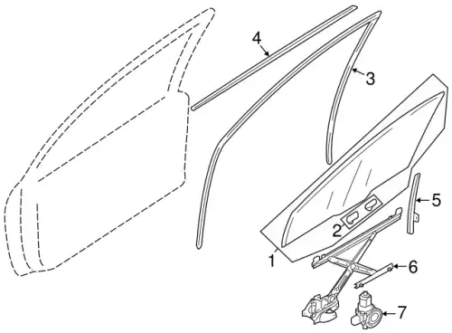 GLASS FRONT DOOR 5706A888 CHRYSLER
