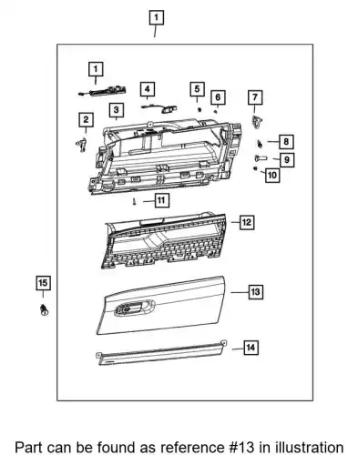 GLOVE BOX 7JR42SD4AA CHRYSLER
