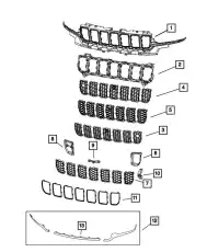 Решетка радиатора CHRYSLER 68577398AA