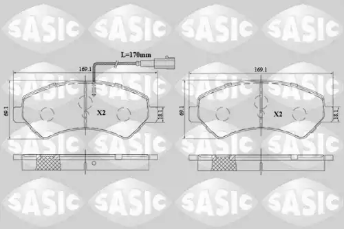Тормозные колодки дисковые SASIC 6210084