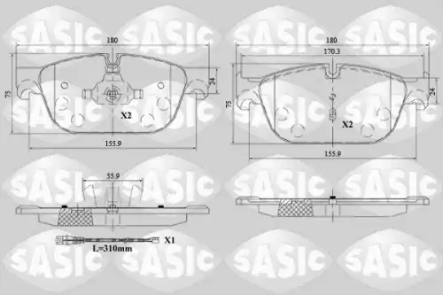 Тормозные колодки дисковые SASIC 6210085