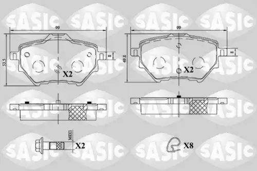 Тормозные колодки дисковые SASIC 6210076