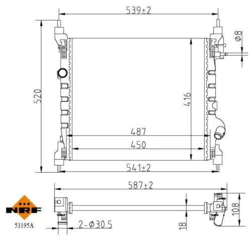 Радиатор кондиционера (конденсатор) NRF 53195A