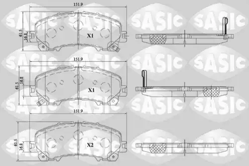Тормозные колодки дисковые SASIC 6214040
